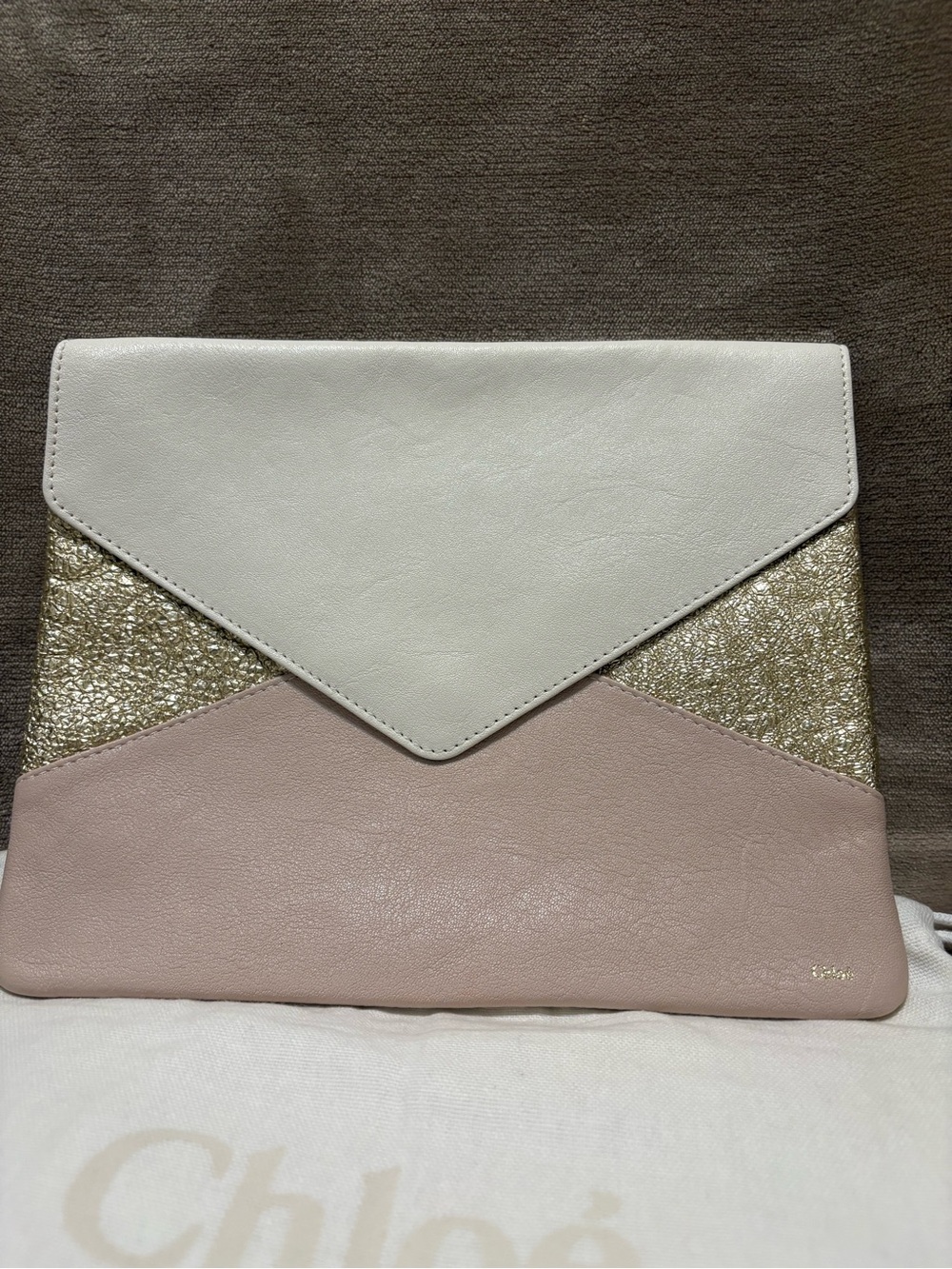 Chloe patchwork envelope clutch EUC